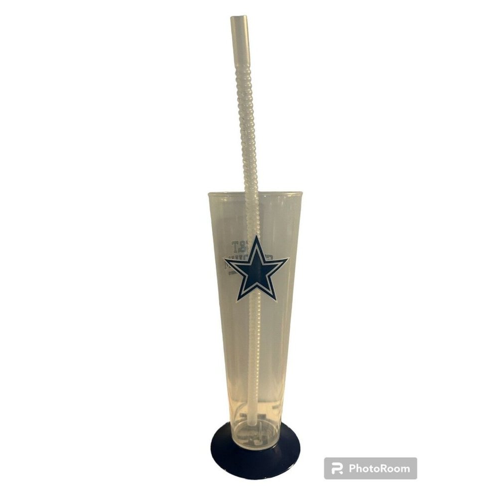 Dallas Cowboys Stadium Cup Clear And‎ Blue With Straw
